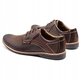 Scarpe da uomo in pelle Olivier 242 marrone 3