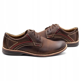Scarpe da uomo in pelle Olivier 242 marrone 2