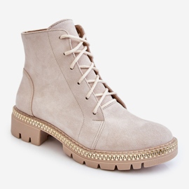 Lewski Shoes Stivali piatti Leski Shoes 3285 Beige chiaro 1