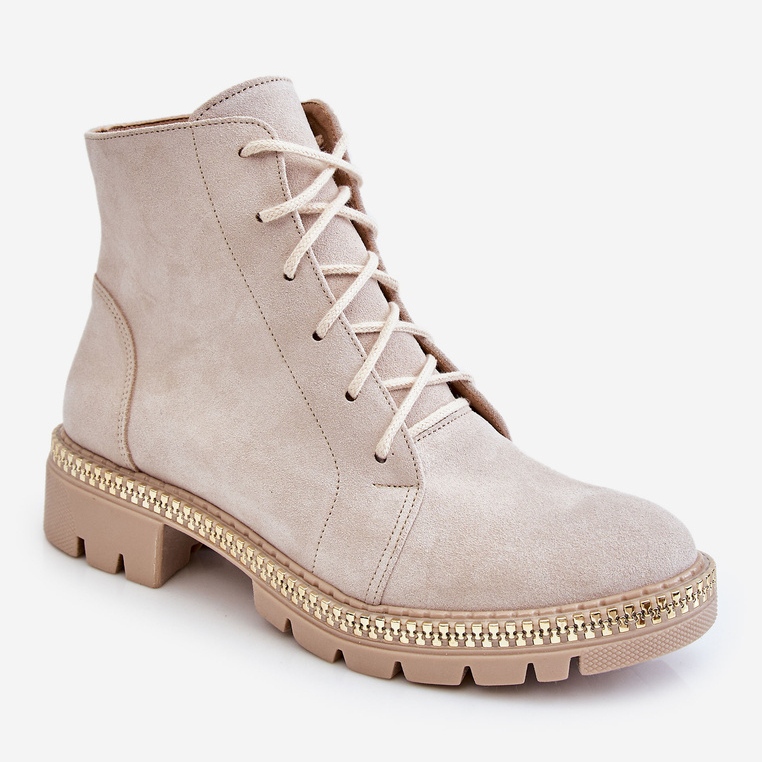 Lewski Shoes Stivali piatti Leski Shoes 3285 Beige chiaro 1