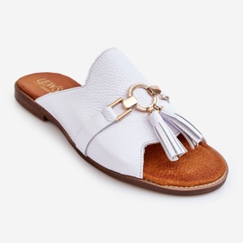 Lewski Shoes Pantofole in Pelle da Donna Leski Shoes 3226 Bianche bianco 1