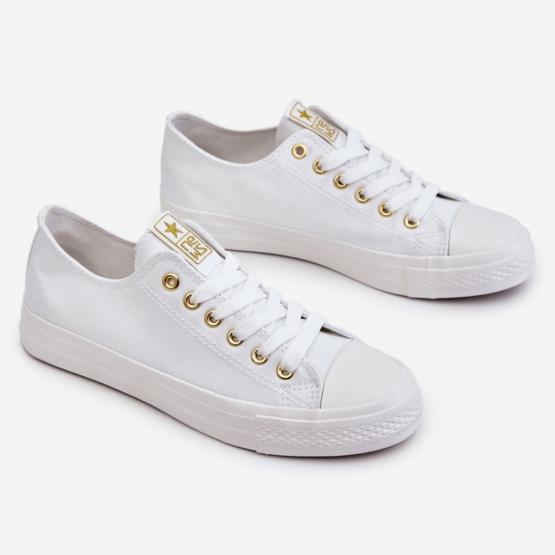News Sneakers Classiche da Donna Bianche e Oro Ecoma bianco 1
