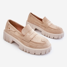 Scarpe Senza Lacci Da Donna In Camoscio Beige Fiorell 1