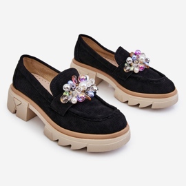 PM1 Scarpe Mocassini Da Donna Con Ornamenti Nero Issac 1