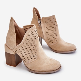 PM1 Layne Stivali cut-out in pelle scamosciata beige chiaro 1