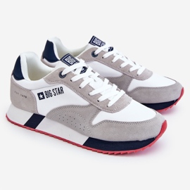 Scarpe sportive da uomo con sistema Memory Foam Big Star LL174160 bianco-grigio 1