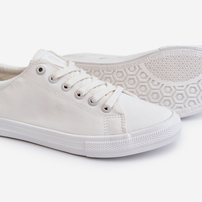 Sneakers basse lisce da donna Big Star LL274058 Bianche bianca 1