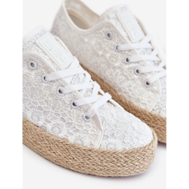 Sneakers da donna con piattaforma intrecciata Big Star LL274199 Bianche bianca 1