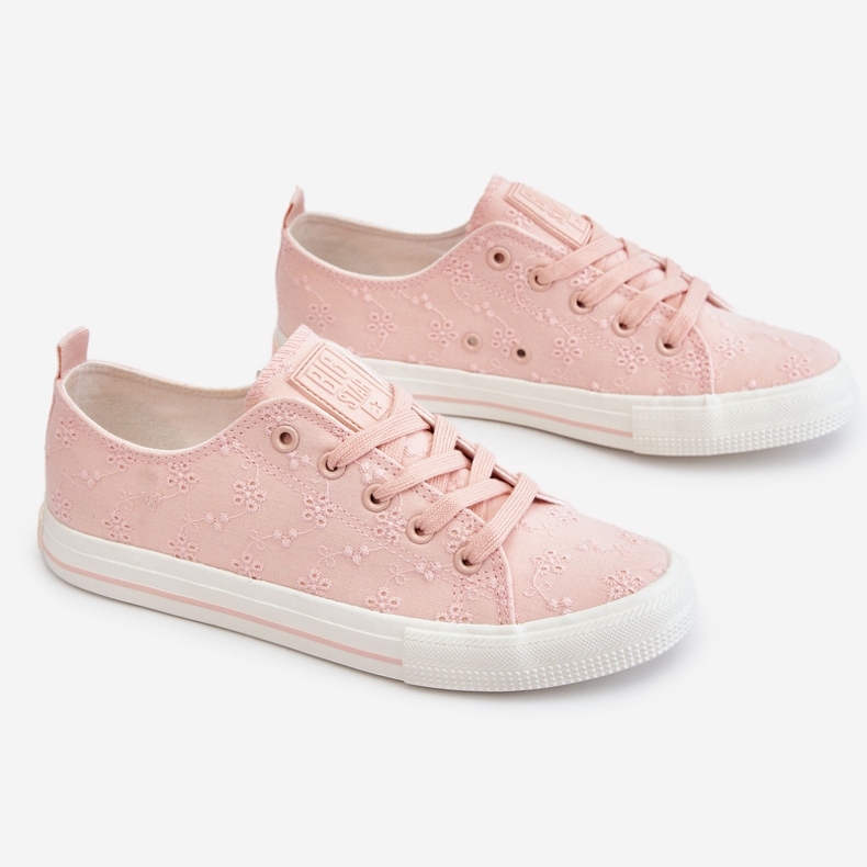 Sneakers da donna con ricamo Big Star LL274224 Rosa 1