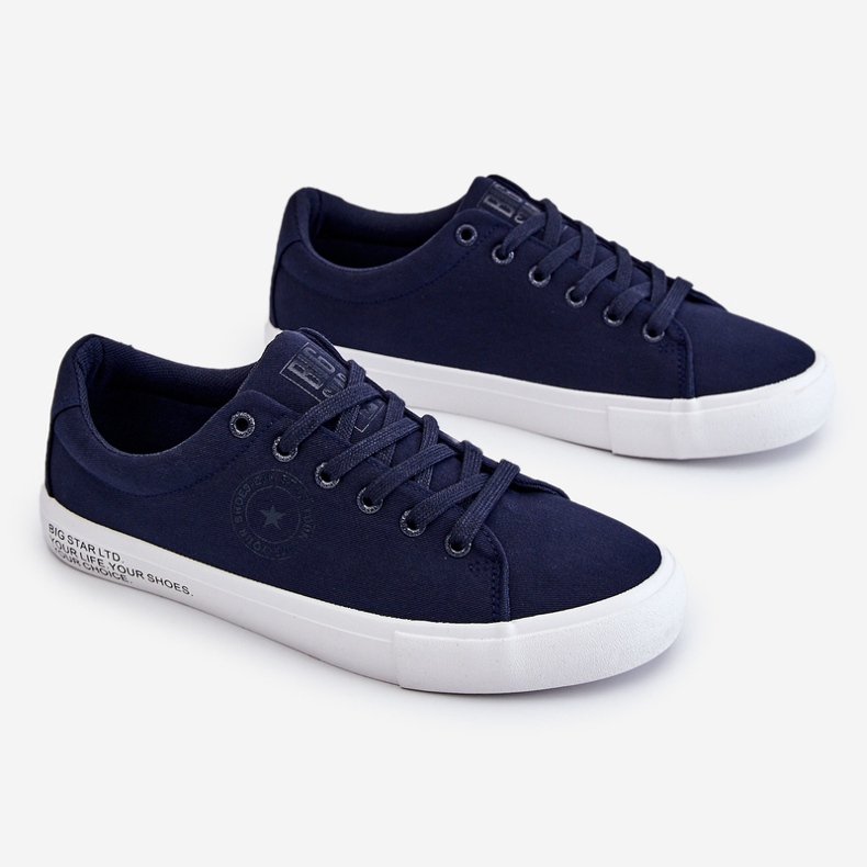 Sneakers basse in tessuto da uomo Big Star LL174076 Blu navy multicolore 1