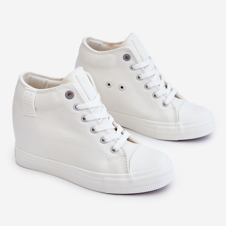 Sneakers alte con zeppa nascosta Big Star LL274035 Bianche bianca 1