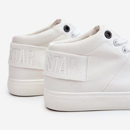 Sneakers alte classiche da donna Big Star LL274002 Bianche bianco 1