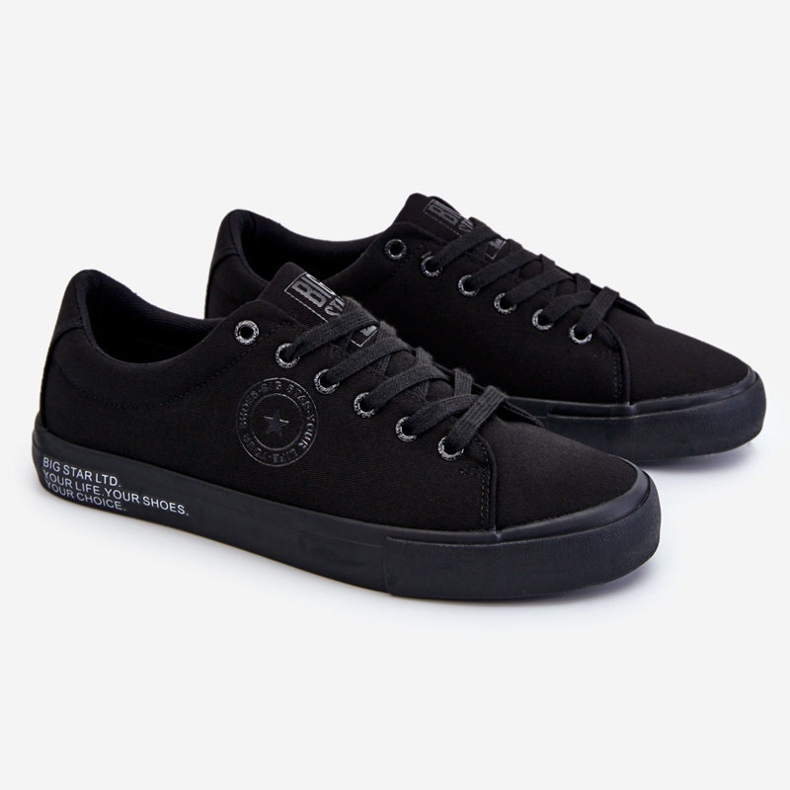 Sneakers basse da uomo in tessuto Big Star LL174078 Nere nero 1