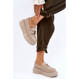 Lemar Scarpe con plateau in pelle alla moda Beige Marsol 2