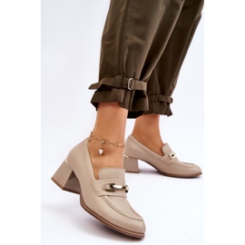 Lemar Comode pompe in pelle beige Damira 2