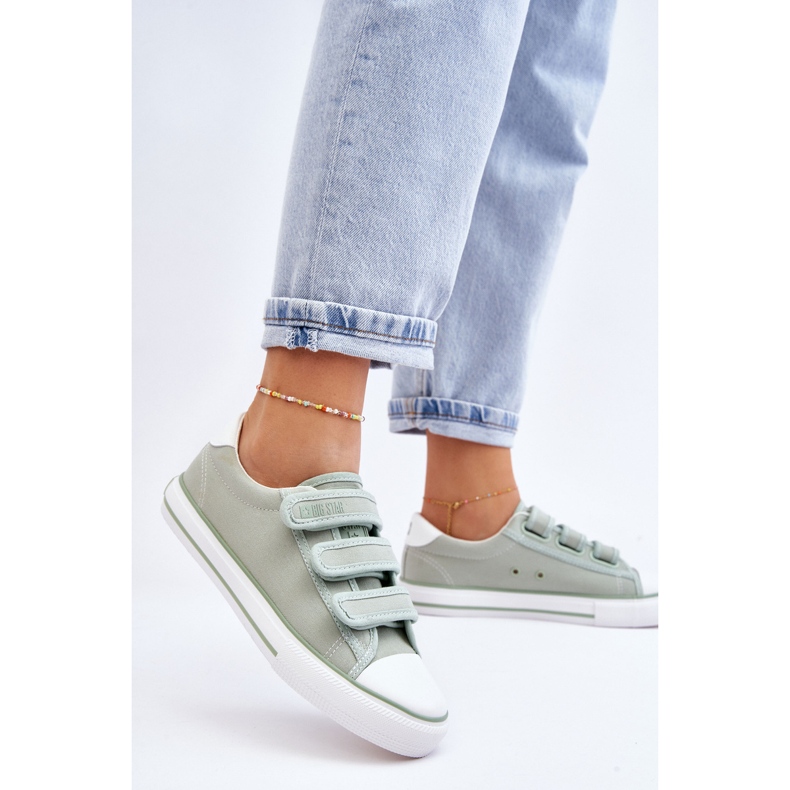 Sneakers Classiche in Tessuto con Velcro Big Star LL274A202 Verde 2