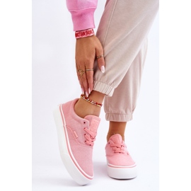 Sneakers In Tessuto Con Plateau Big Star LL274147 Rosa 1