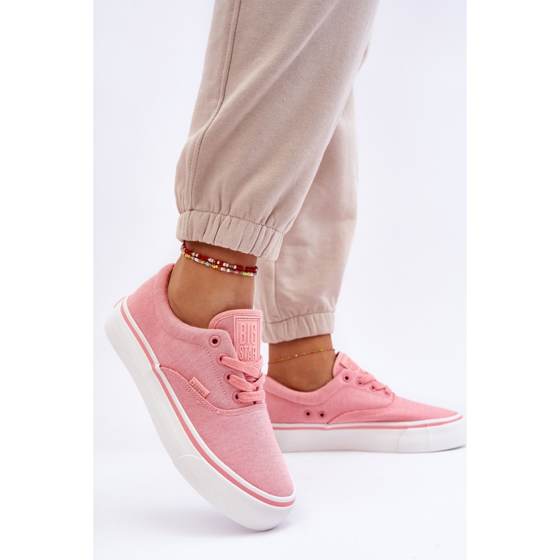 Sneakers In Tessuto Con Plateau Big Star LL274147 Rosa 2