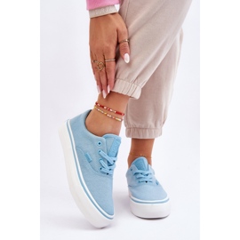 Sneakers con piattaforma in tessuto Big Star LL274146 Azzurro blu 2
