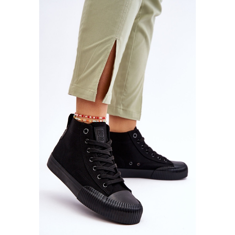 Sneakers alte da donna in tessuto Big Star LL274444 nere nero 2