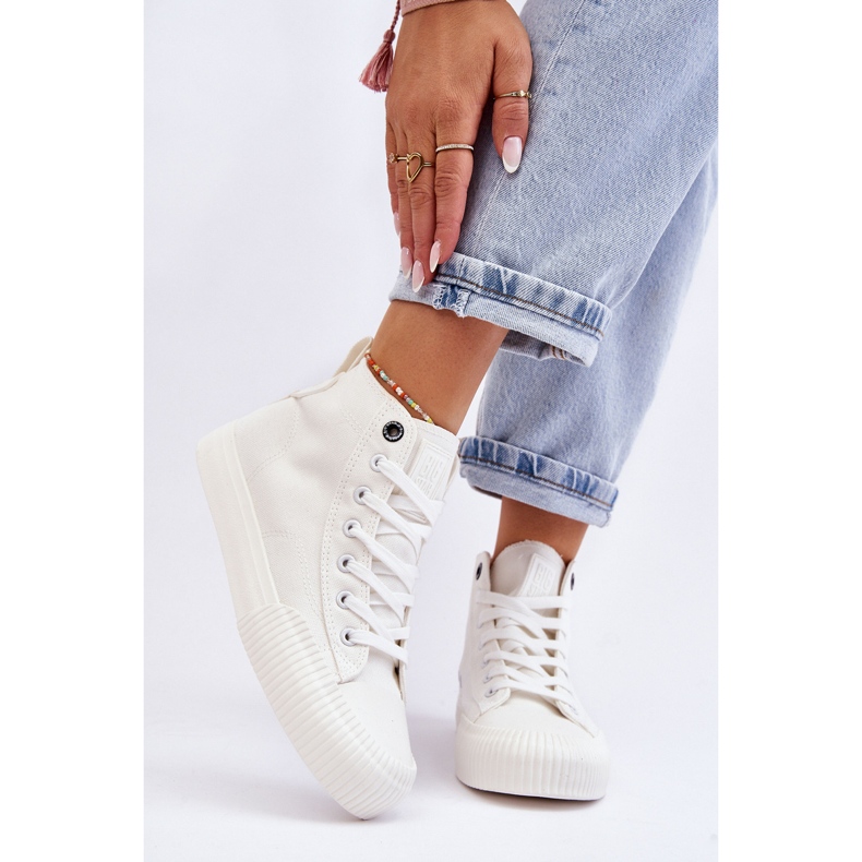 Sneakers alte da donna in tessuto Big Star LL274445 Bianche bianco 1