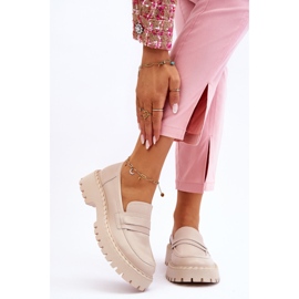 Mocassini da donna Scarpe in pelle Big Star LL274457 Beige 1
