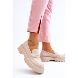 Mocassini da donna Scarpe in pelle Big Star LL274457 Beige 2