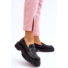 Mocassini da donna Big Star Leather Shoes LL274458 Nero 2