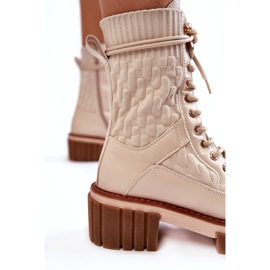 PE1 Stivali Alti Da Donna Con Cerniera Beige Enroe 4