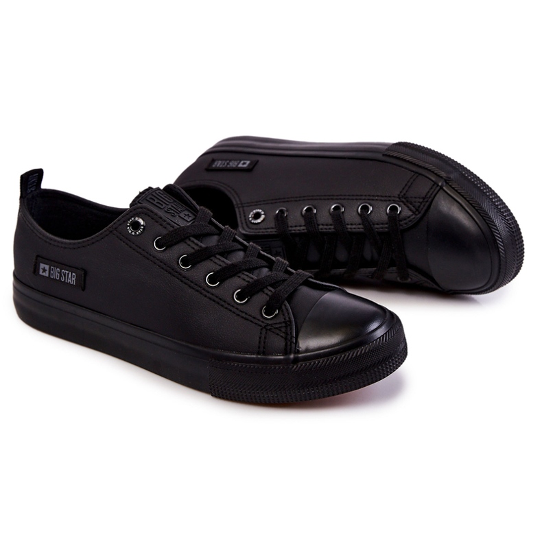 Sneakers Basse da Uomo in Pelle Big Star KK174009 Nere nero 2