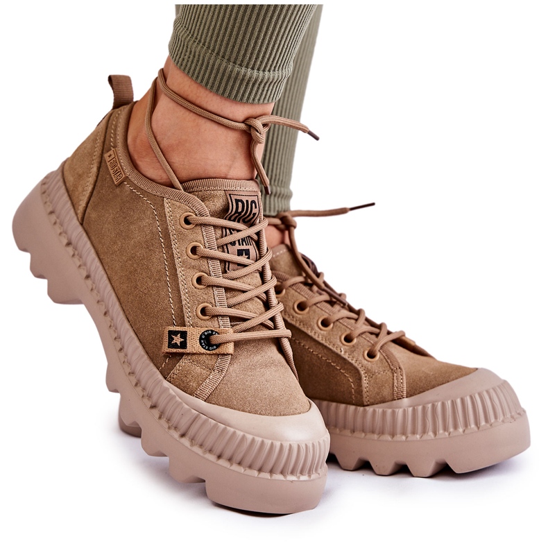 Scarpe sportive in pelle scamosciata Big Star KK274511 Beige 4