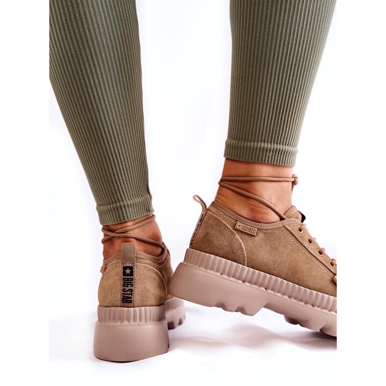 Scarpe sportive in pelle scamosciata Big Star KK274511 Beige 2