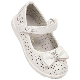 Ballerine da bambina con velcro bianche Vinceza 36122 bianco 1