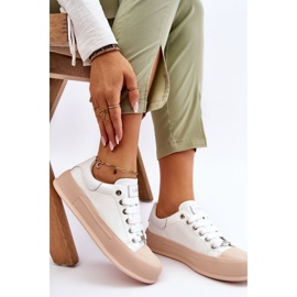 Sneakers con piattaforma laccata da donna GOE LL2N4020 Bianche bianca 2