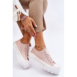 Sneakers con plateau in tessuto Big Star LL274151 Nude rosa 1