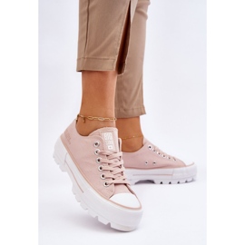 Sneakers con plateau in tessuto Big Star LL274151 Nude rosa 2