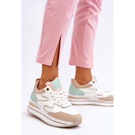 PG1 Scarpe sportive in pelle bianca e beige Roen alla moda 2