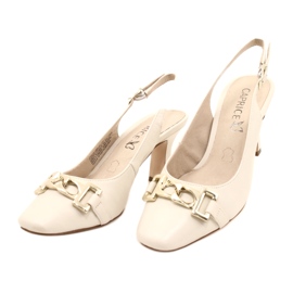 Caprice sandali da donna con decorazione 9-29626-20 132 OFFWHITE NAPPA beige 3