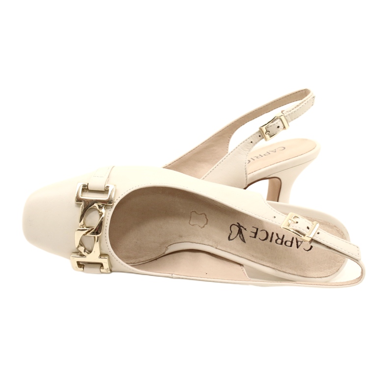 Caprice sandali da donna con decorazione 9-29626-20 132 OFFWHITE NAPPA beige 5