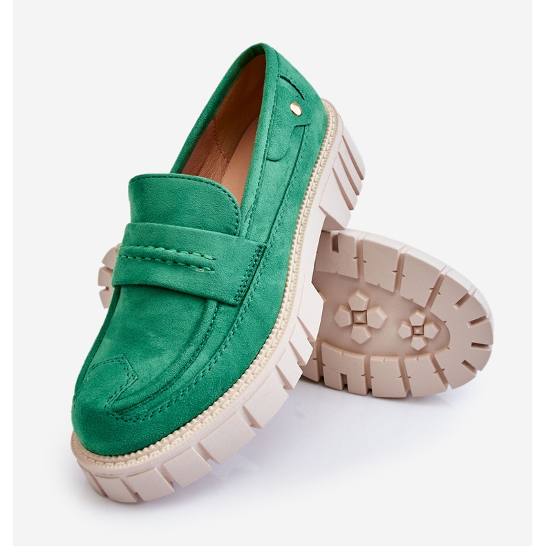 Scarpe Slip-On in pelle scamosciata da donna Verde Fiorell 1