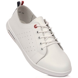 Scarpe da donna in pelle bianca traforata Filippo DP3508/23 1
