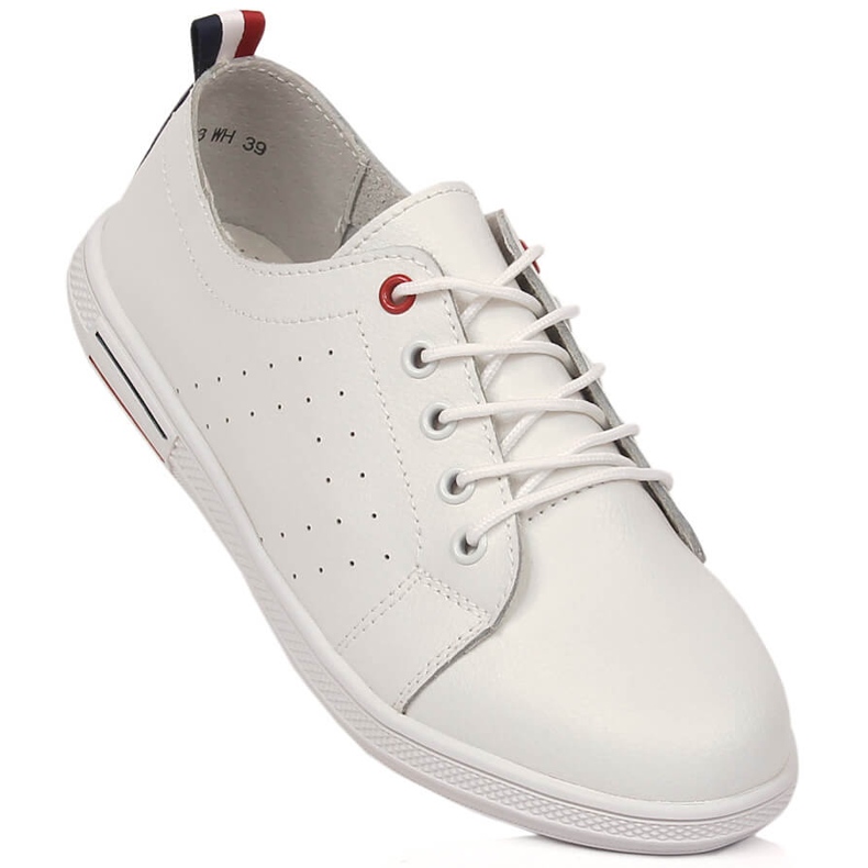 Scarpe da donna in pelle bianca traforata Filippo DP3508/23 bianco 1