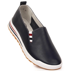 Sneakers slip-on da donna in pelle blu navy Filippo DP3510/23 1