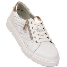 Scarpe da donna in pelle con plateau bianco Filippo DP4528/23 1