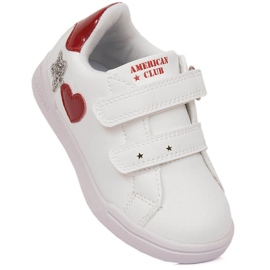 Scarpe sportive da bambina bianche American Club 125/23 con velcro bianco 1