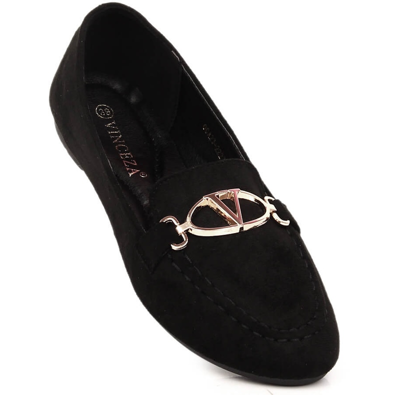 Mocassini da donna in camoscio nero Vinceza 2227 1