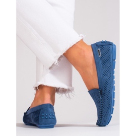 Goodin Mocassini Shelovet in pelle azzurra blu 2