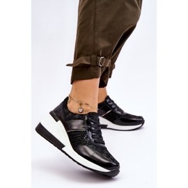 S.Barski Crosby Sneakers Con Zeppa In Pelle Da Donna Nere nero 2
