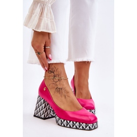 Décolleté in pelle alla moda Laura Messi 2599 Fucsia rosa 1