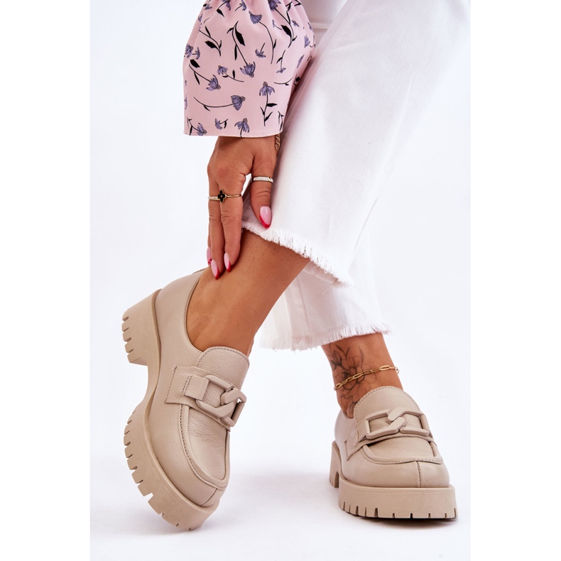 Lemar Mocassini in pelle alla moda Beige Rayhan 2